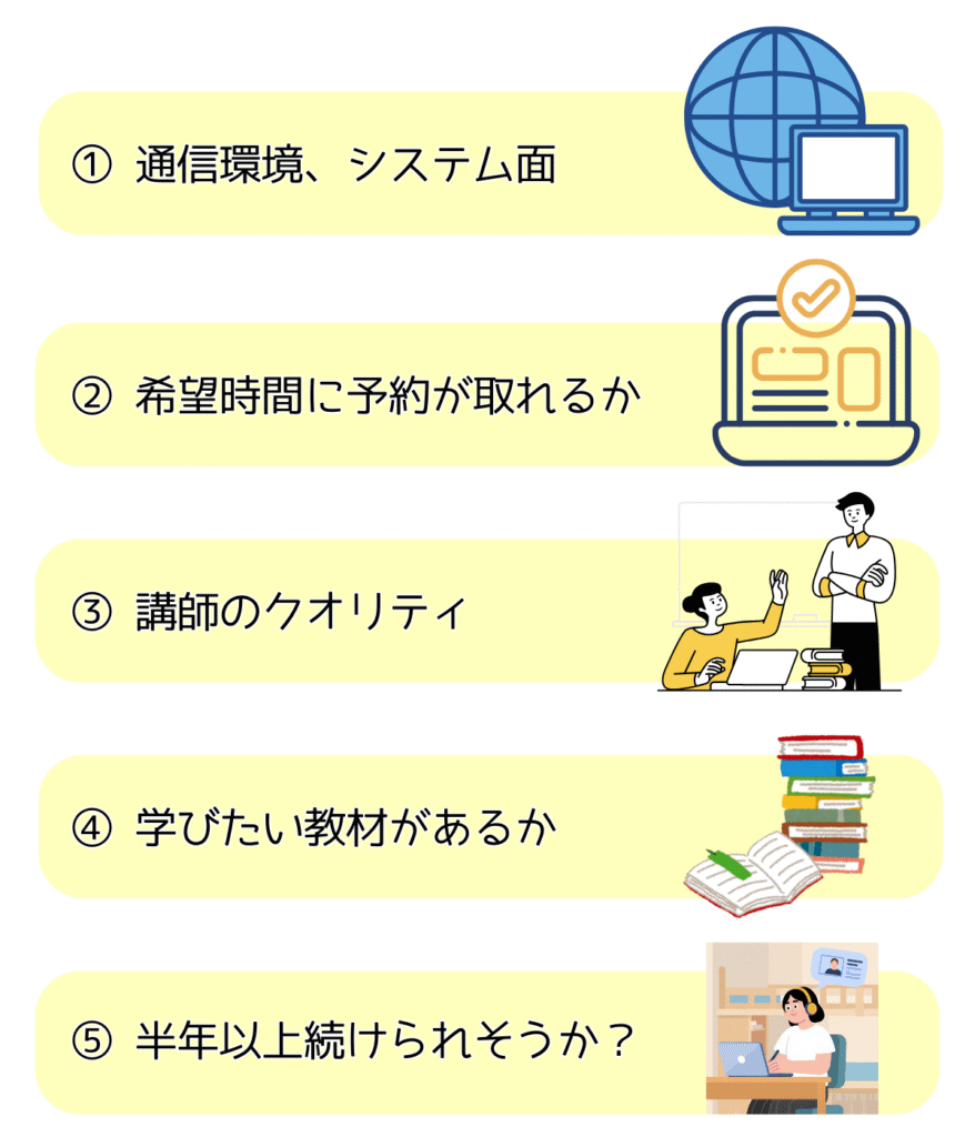 DMM英会話の無料体験で確認すべきポイント5選